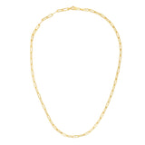 14K Yellow Gold 3.2mm Paperclip 24 Chain with Lobster Lock
