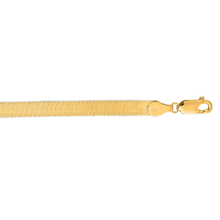 10K Yellow Gold 3.8mm 7 Herringbone Bracelet