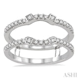 3/8 Ctw Round Cut Diamond Insert Ring in 14K White Gold