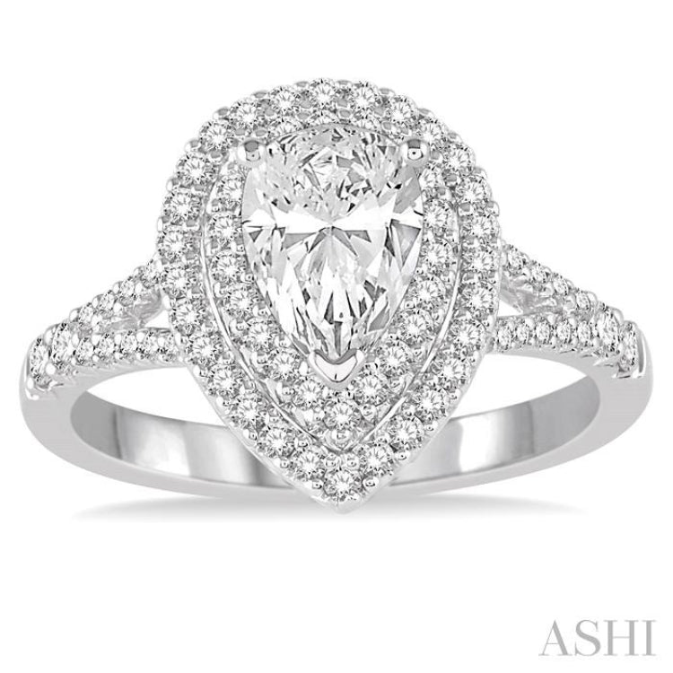 1/2 Ctw Diamond Semi-mount Engagement Ring in 14K White Gold