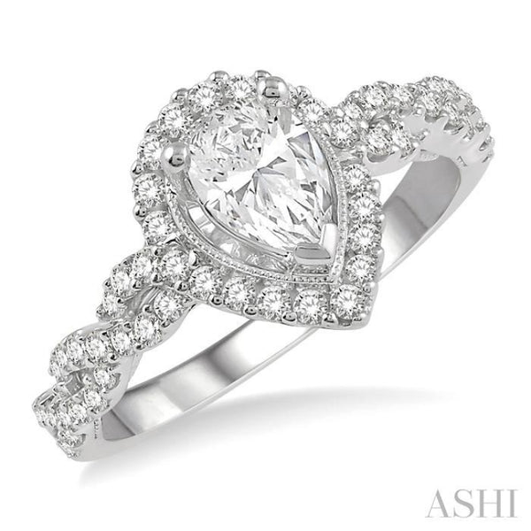 3/4 Ctw Intertwined Shank Round Cut Diamond Ladies Engagement Ring