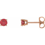14K Rose 4 mm Lab-Grown Ruby Stud Earrings