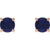 14K Rose 5 mm Lab-Grown Blue Sapphire Stud Earrings