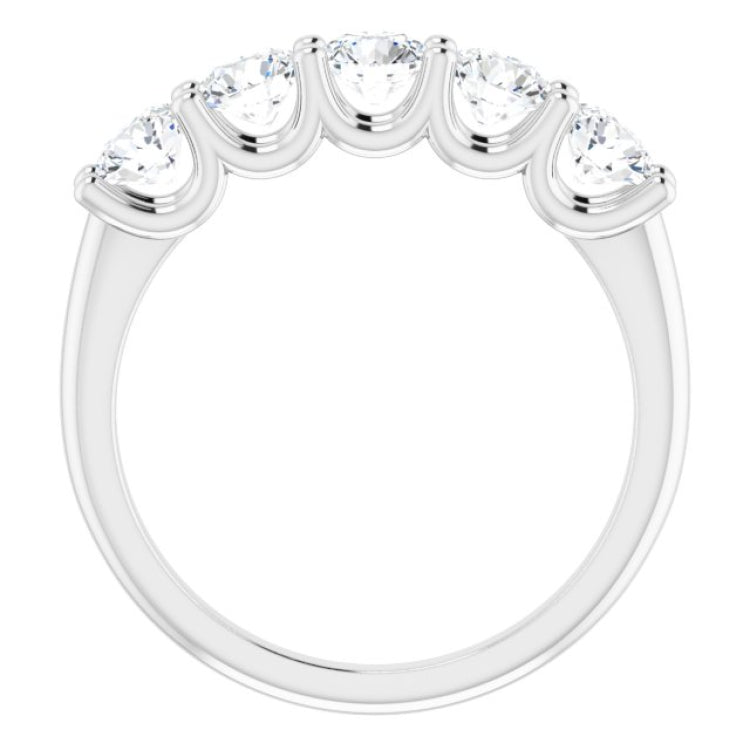 14K White 1 1/3 CTW Natural Diamond Anniversary Band