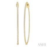 1 ctw Inside-Out Round Cut Diamond 2-Inch Hoop Earrings in 14K Yellow Gold