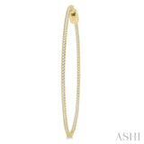 1 ctw Inside-Out Round Cut Diamond 2-Inch Hoop Earrings in 14K Yellow Gold