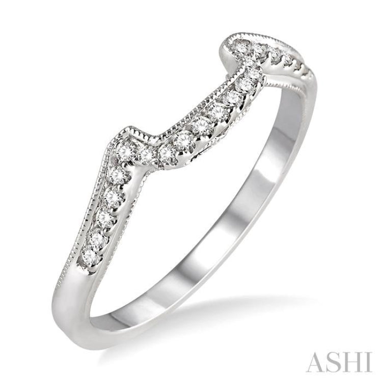 1/6 ctw Round Cut Diamond Wedding Band in 14K White Gold