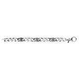 Sterling Silver 8.5in Gun Metal Bracelet with Pear Shaped Lobster Clasp