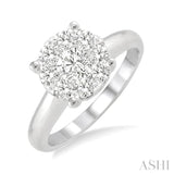 3/4 Ctw Lovebright Round Cut Diamond Bridal Ring in 14K White Gold