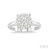 1/4 Ctw Lovebright Round Cut Diamond Bridal Ring in 14K White Gold