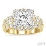 1 1/6 Ctw Diamond Semi-mount Engagement Ring in 14K Yellow and White Gold