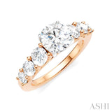 1 Ctw Round Shape Round Cut Diamond Semi-Mount Engagement Ring in 14K Rose and White Gold
