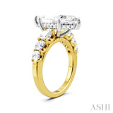 1 1/5 Ctw Marquise Shape Round Cut Diamond Semi-Mount Engagement Ring in 14K Yellow and White Gold