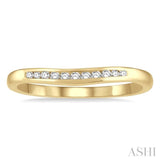 1/10 Ctw Round Cut Diamond Inlay Wedding Band in 14K Yellow Gold
