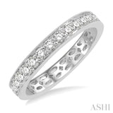 1 Ctw Round Cut Diamond Eternity Wedding Band in 14K White Gold