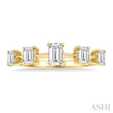 3/4 Ctw Emerald Cut Diamond Half Eternity 5-Stone Fashion Band in 14K Yellow Gold
