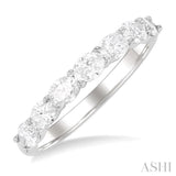 1 Ctw East-West Oval Cut Diamond Fashion Band in 14K White Gold