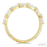 1 Ctw East-West Pear Shape Diamond Fashion Band in 14K Yellow Gold