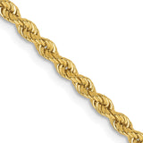 14K 24 inch 2.5mm Regular Rope with Lobster Clasp Chain