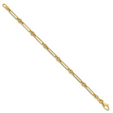 14K Polished Fancy Figaro Link 7.5 inch Bracelet