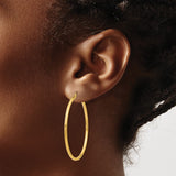 14k 2x45mm Polished Lightweight Tube Hoop Earrings