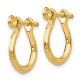 14k  3-D Shackle Link Screw Earrings