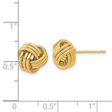 14k 10mm Polished Triple Love Knot Post Earrings