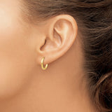 14k 2x10mm Polished Tube Hoop Non-pierced Earrings