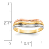 14K Tri-Color Open Fancy Curved Ring
