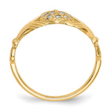 14k 1/10 carat AA Diamond Claddagh Ring