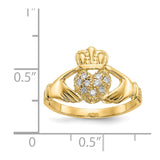 14k 1/10 carat AA Diamond Claddagh Ring