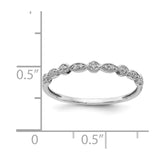 14k White Gold 2mm 1/20 carat Diamond Fancy Band