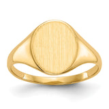 14k 9.5x11.0mm Oval Closed Back Signet Ring