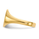 14k 9.5x10.0mm Oval Closed Back Signet Ring