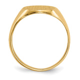 14k 10.5x12.0mm Oval Closed Back Signet Ring