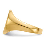 14k 10.5x12.0mm Oval Closed Back Signet Ring