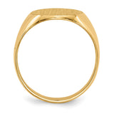 14k 12.0x13.5mm Oval Closed Back Signet Ring