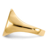 14k 12.0x13.5mm Oval Closed Back Signet Ring