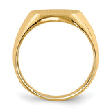 14k 12.5x14.0mm Oval Closed Back Signet Ring