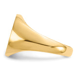 14k 12.5x14.0mm Oval Closed Back Signet Ring