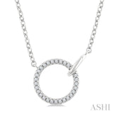 1/10 Ctw Single Cut Diamond Interlocked Circle Fashion Petite Pendant With Chain in 10K White Gold