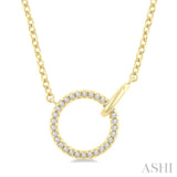 1/10 Ctw Single Cut Diamond Interlocked Circle Fashion Petite Pendant With Chain in 10K Yellow Gold