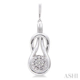 1/50 Ctw Round Cut Diamond Fashion Earrings in Sterling Silver