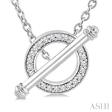 1/8 Ctw Circle Toggle Single Cut Diamond Fashion Necklace in 10K White Gold