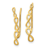 14k Polished Infinity Ear Climber Earrings
