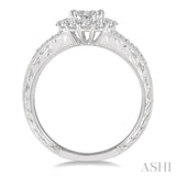 5/8 Ctw Diamond Lovebright Engagement Ring in 14K White Gold