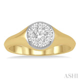 1/3 ctw Round Shape Lovebright Diamond Ring in 14K Yellow and White Gold
