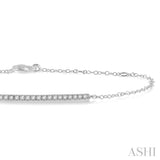 1/5 ctw Bar Shape Round Cut Diamond Link Chain Bracelet in 10K White Gold