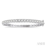 5 Ctw Round Cut Diamond Bangle in 14K White Gold