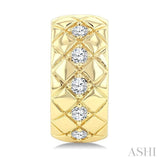 1/5 Ctw Bold Diagonal Crisscross Round Cut Diamond Fashion Half Hoop Earring in 10K Yellow Gold